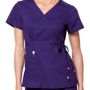 💰3 items for $25 🏷 Koi by Kathy Peterson Purple Katelyn Mock Wrap Top sz Small